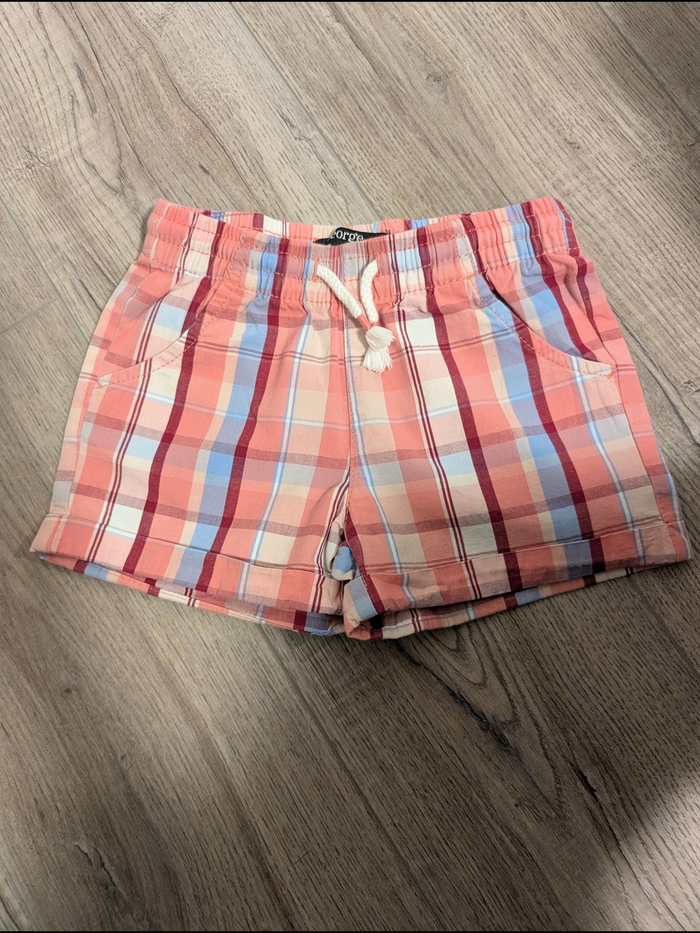 George Girl's Coral and Blue Shorts